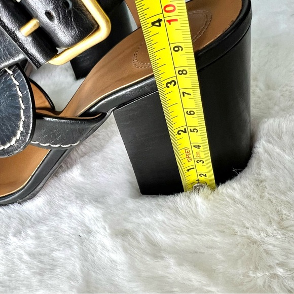 Chloe Candice Topstitch Block Heel Sandals Black Size EU 40 - Picture 16 of 16